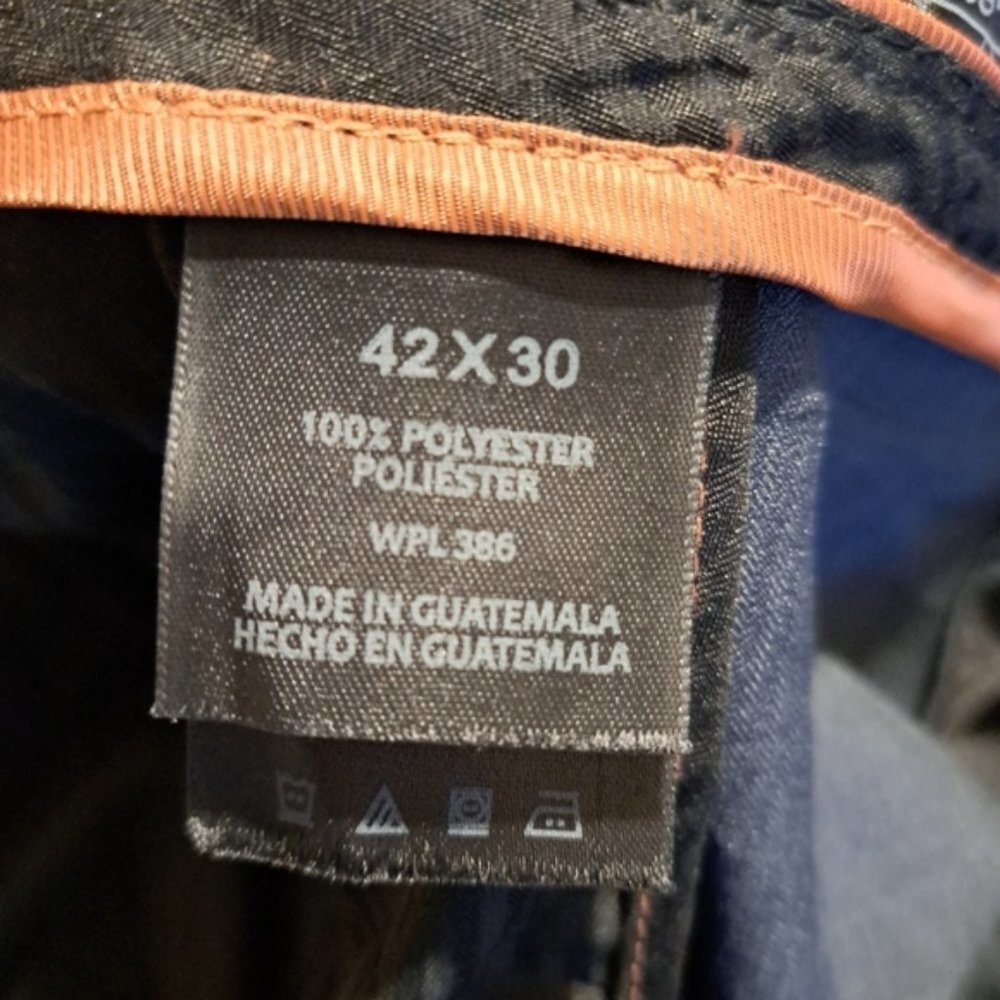 Haggar men's size 42 x 30 performance cool 18, expandable waist, blue pants, New - Picture 5 of 9